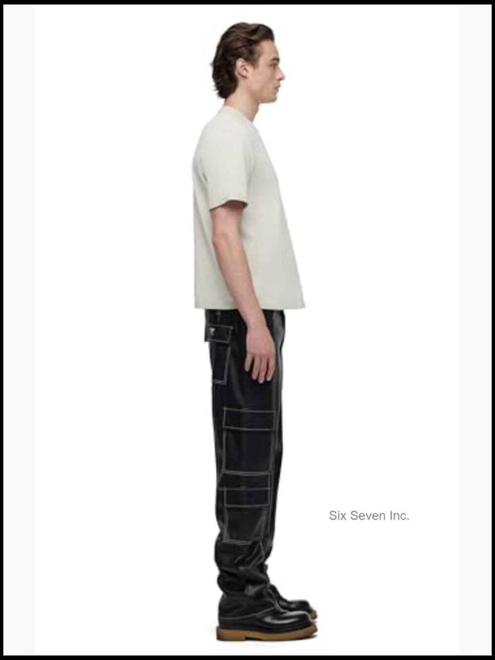 Men's Baggy Cargo Pant in Vegan Leather - Picture 7 of 7